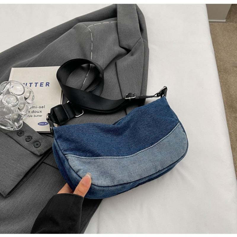 Denim Dumpling Bag Hundred Trend Shoulder Bag Fashion Color Collision Crossbody Bag