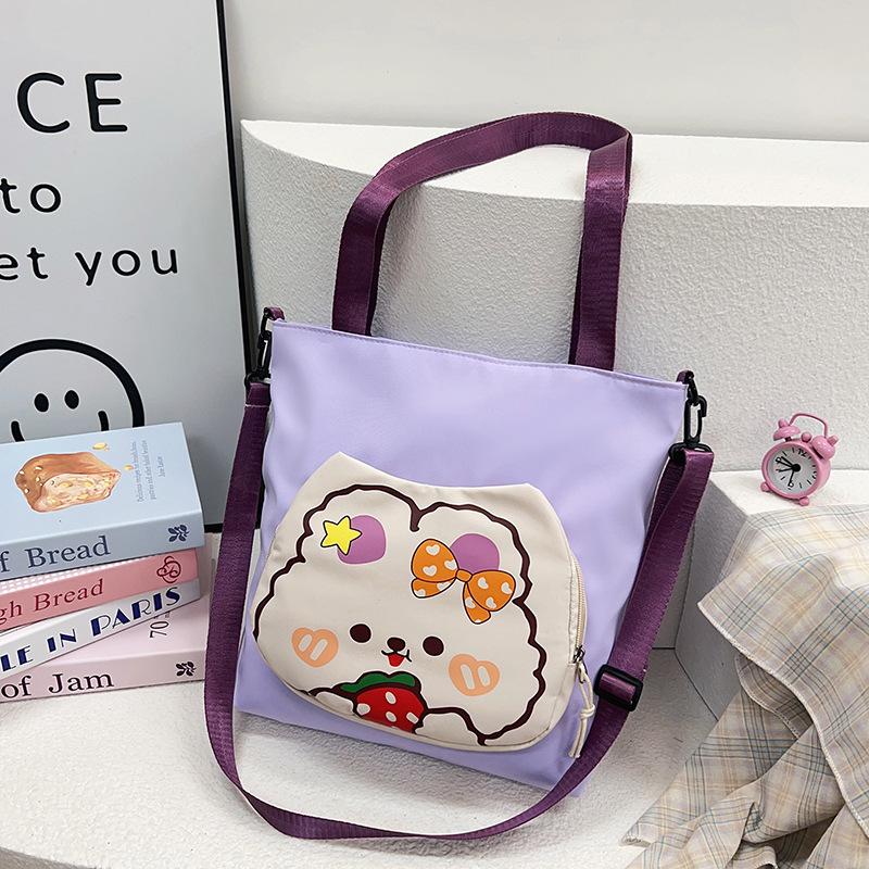 Lightweight Versatile Tote Bag Girl Personality Cute Printed Student Shoulder Bag Large Capacity Crossbody Tote Bag