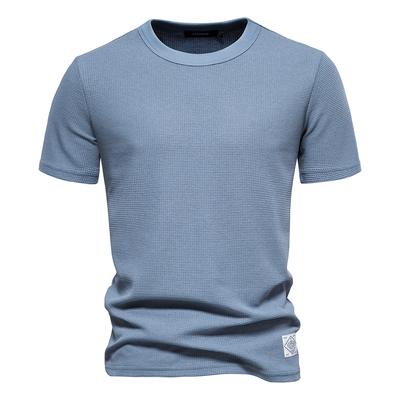 T-shirt Waffle Monocolore da Uomo Casual di Marca Qualità Manica Corta T-shirt da Uomo Nuova Moda Estiva Designer Top Maschile