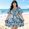 New Swimsuit Women Soak In Hot Spring Fat Mm Plus Size Fat Girl Conservative Belly Cover and Thin Flat Angle Fat Floral One-piece Swimsuit
