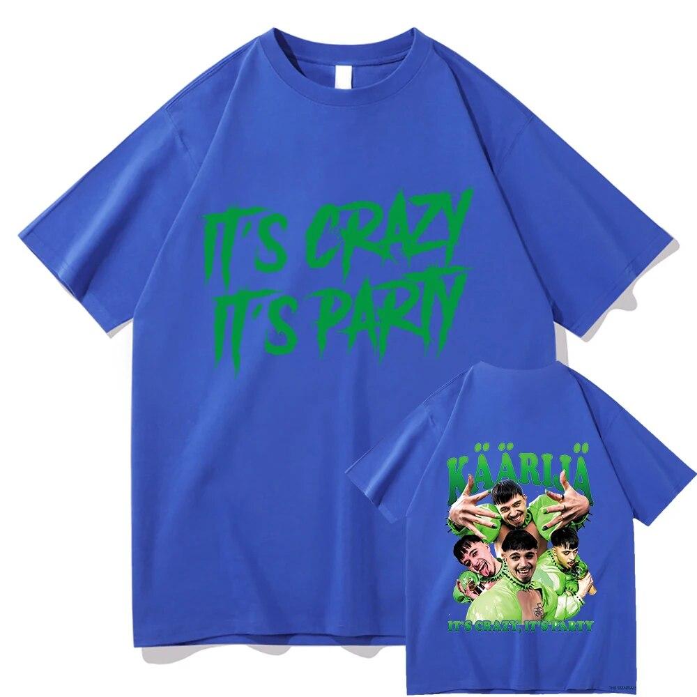 Käärijä It's Crazy It's Party T-Shirts Retro Kaarija Unisex/Damen Grafik-Sweatshirt Vintage Lustiges Sommer-Baumwoll-T-Shirt Unisex-T-Shirt
