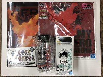 Ichiban Kuji My Hero Academia Ready Endeavor E Prize Clear Bottle F Prize Hand Towel G Prize Clear File Set I'm