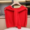Spring and Autumn Air-conditioned Room Shoulder Small Shawl Knotted Knitted Knitted Sweater Wool Scarf Women