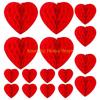 F26C Packung mit 16 Waben-Dekorationen zum Valentinstag für Hochzeitsjubiläen