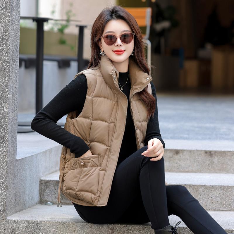 Winter New Cotton Vest Stand-up Collar Versatile Fashion Women's Foreign Style Short Thin Coat