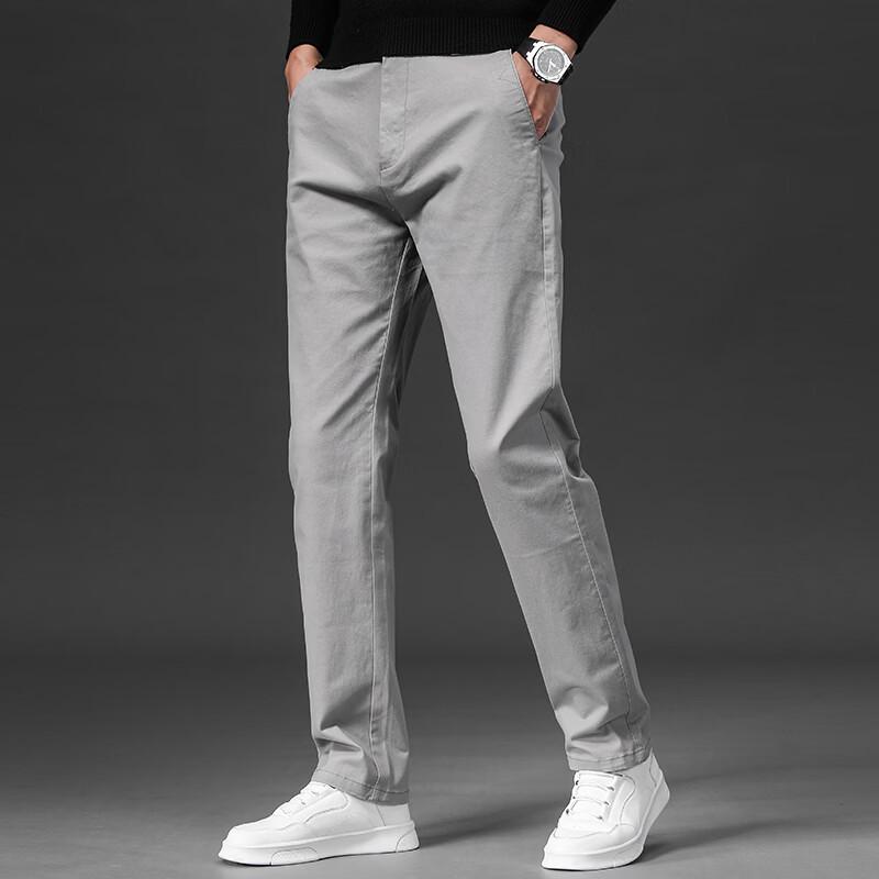 Yalulu Men's Straight-Leg Cotton Casual Trousers