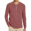 Spring Autumn Long Sleeve Tshirt Men Fashion Henry Collar Solid Color Casual Pullover Tops Mens Knitting Tees Man Clothing 2023