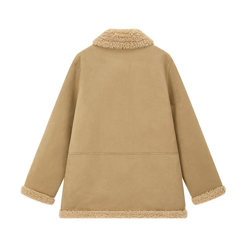 ELLE KIDS Girls' Faux Suede A-Line Winter Jacket
