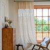 Japanese Style Linen Cotton Semi Blackout Curtains Short Curtain For Living Room Bedroom Kitchen Door Partition