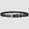 Women's Versatile Thin Leather Waist Belt with Square Pin Buckle - Fashionable Korean Style for Jeans