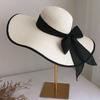 New bow lace straw hat women's summer seaside beach vacation sun hat large brim sun protection hat