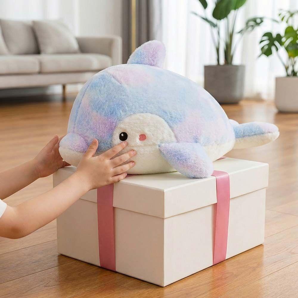 Soft Colorful Dolphin Plush Doll Cartoon Animal Plush Pillow Kids Birthday Christmas