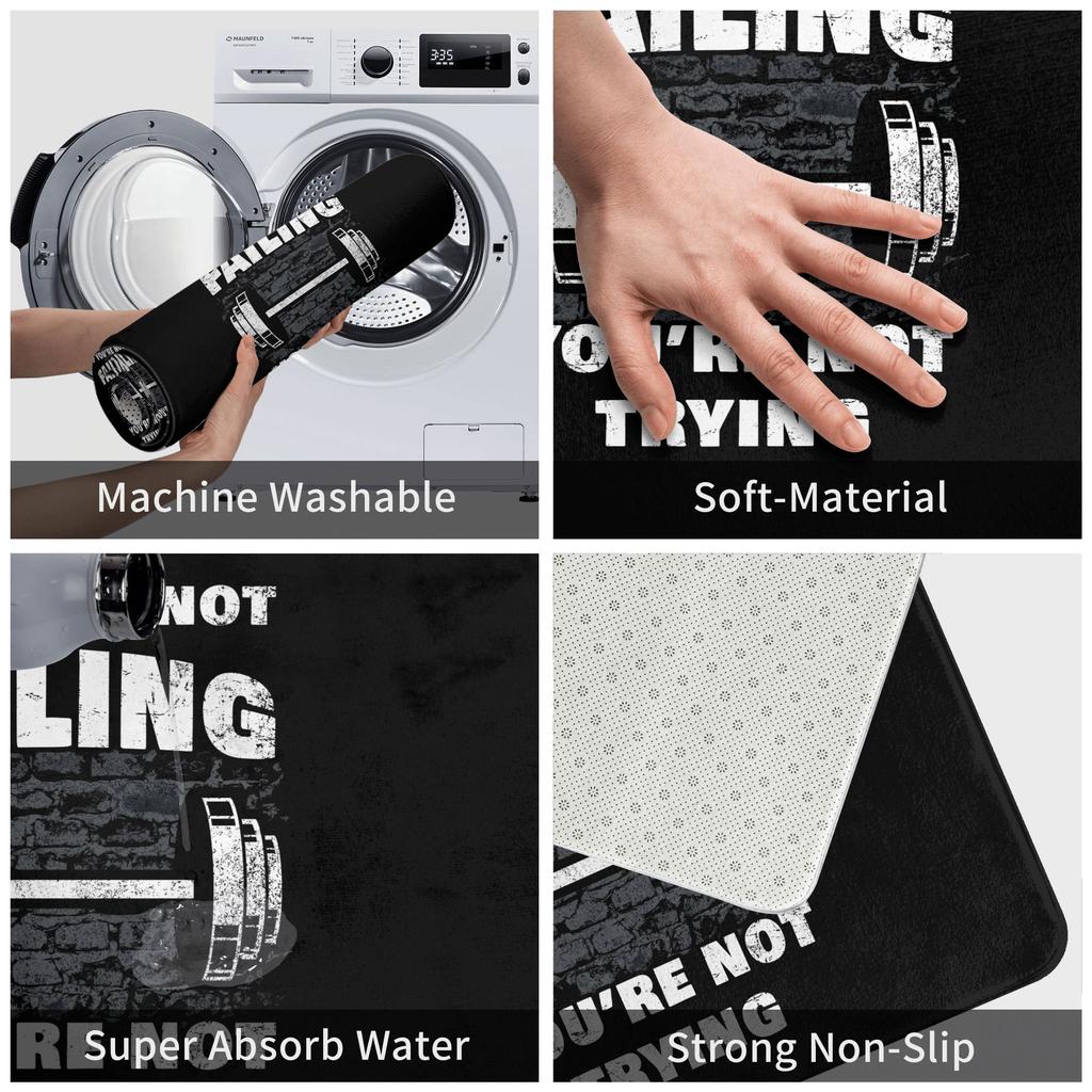 If You Are Not Failing You Are Not Trying Front Door Mat Anti-Slip Indoor Quick Dry  Doormat Kitchen Balcony Entrance Rug Carpet