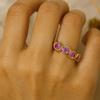 Gold Pink Sapphire Ring for Women – Oval Yellow Gold Plated Sterling Silver Ring | Engagement, Anniversary, Promise Gift for Her