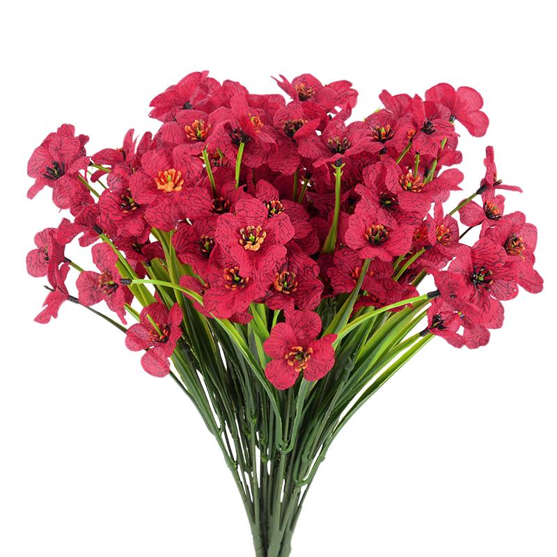 

1 комплект из 18 искусственных фиолетовых цветов, настенный букет для украшения дома и сада на открытом воздухе, свадебная вечеринка своими руками темно-розовый