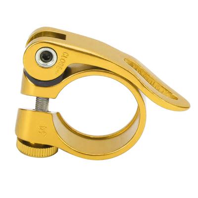 Morsetto sella a sgancio rapido in lega di alluminio per bicicletta da strada e mountain bike per XTC68 31,8 mm(Oro )