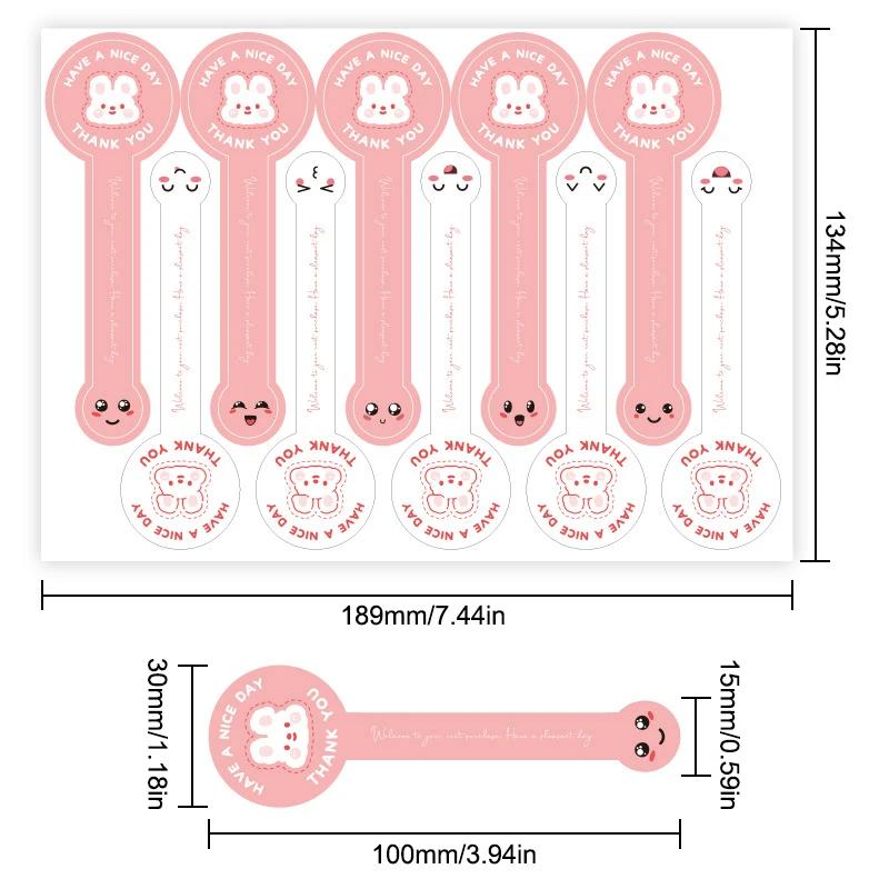 100pcs Long Strips Self-Adhesive Stickers Handmade Packaging Sealing Labels for Biscuit Cake Baking Decoration Box Seal