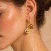 Delicate Zircon CZ Love Heart Pendant Hoop Dangle Earrings for Women Stainless Steel Openable Heart Earring Party Jewelry