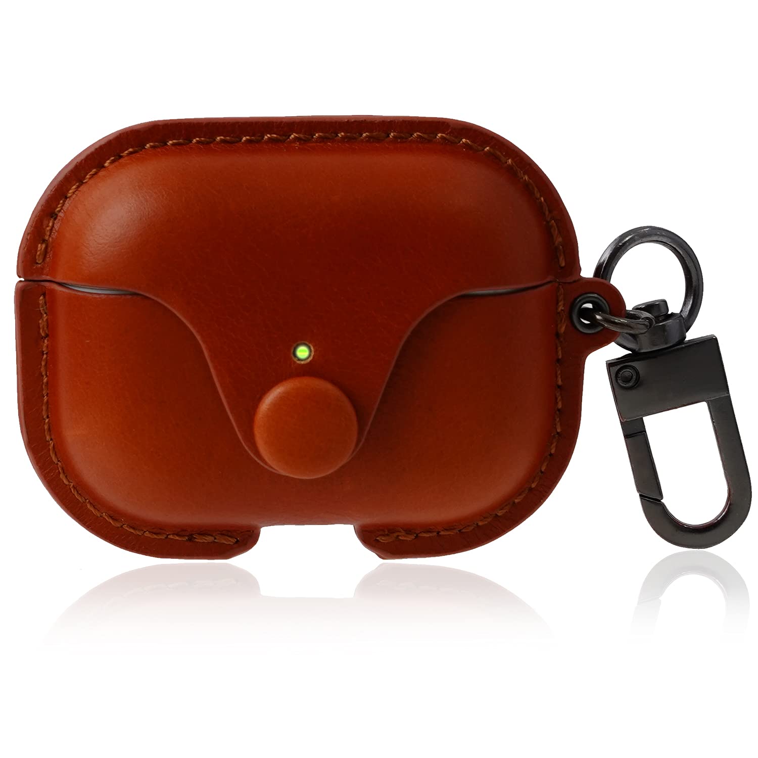 

JAC AirPods Pro Case Cover Front LED Premium Genuine Full Wireless Charging Compatible Day Gift (1st/2nd Generation), Visible, Leather, Protection,