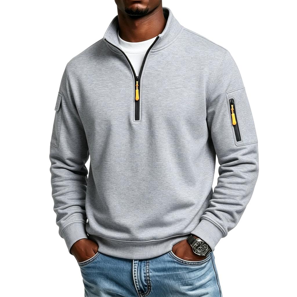 Herren - Gefüttertes Sweatshirt mit Stehkragen für Sport und Training