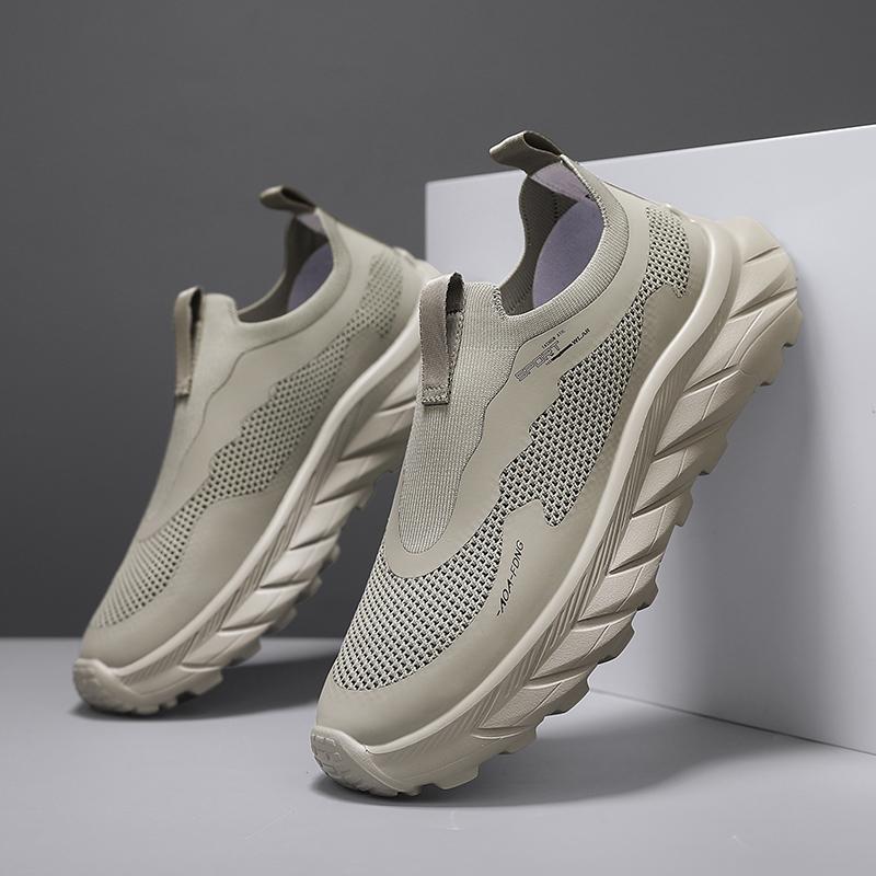 Fashion Men Casual Shoes Breathable Slip on Mesh Walking Running Sneakers Non-slip Flats Lightweight Sport Shoes Driving Loafers