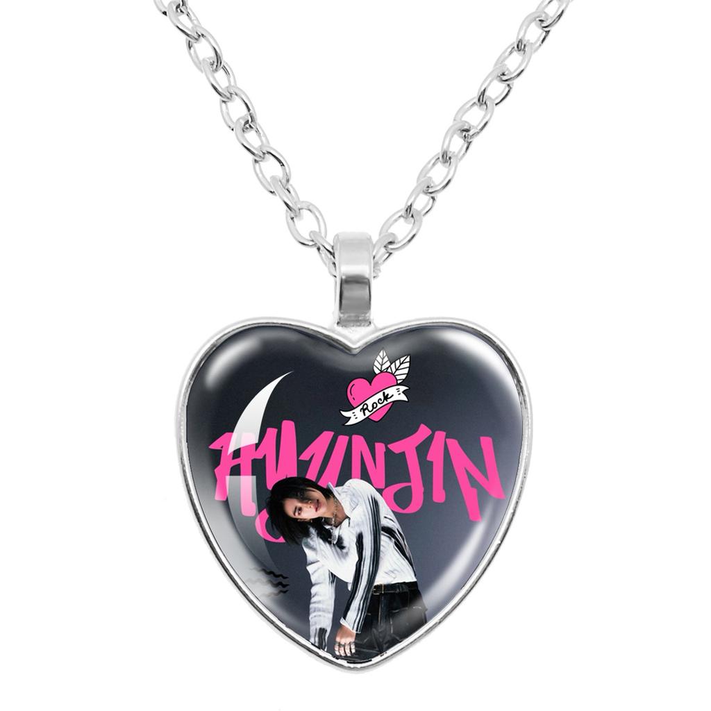 Star Surrounding Time  Heart Shaped Necklace Stray Children's Pendant
