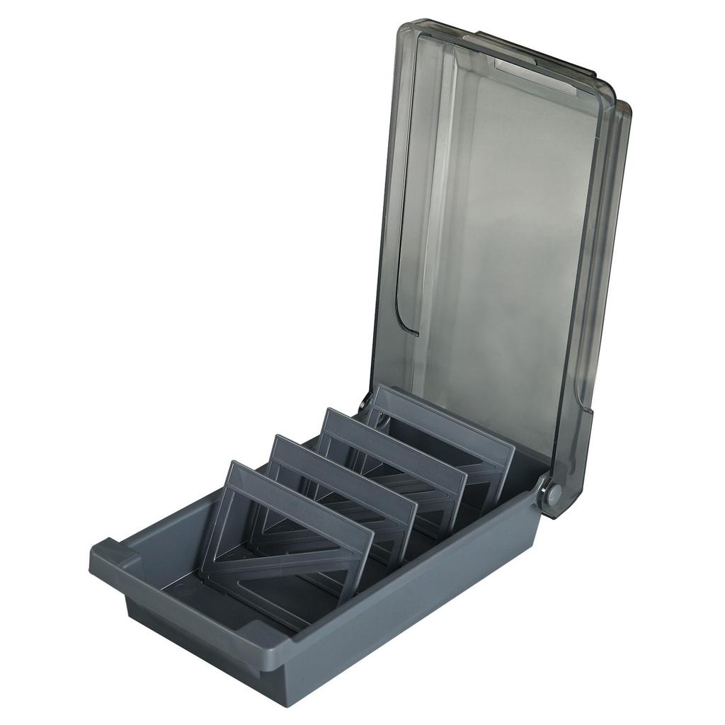 Professional Business Card Holder Box for  , Large Capacity 500 Card Storage with Dividers and Index Tabs, Clear Plastic Lid