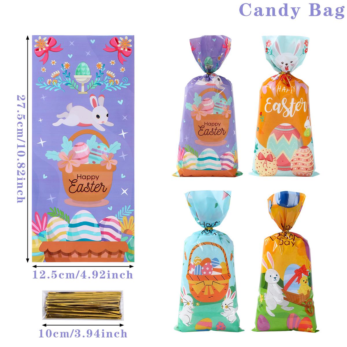 

25/50 шт. пасхальные подарочные пакеты пасхальные конфеты печенье мешочки кролик цыплята яйца пасхальные пакеты для упаковки подарков мешочек пасхальное украшение 2024 25pcs