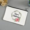 Teacher's Day Gift Thank You Mistress Print Makeup Pouch Zipper Lipstick Storage Women Canvas Cosmetic Bag Teacher Clutch Bag