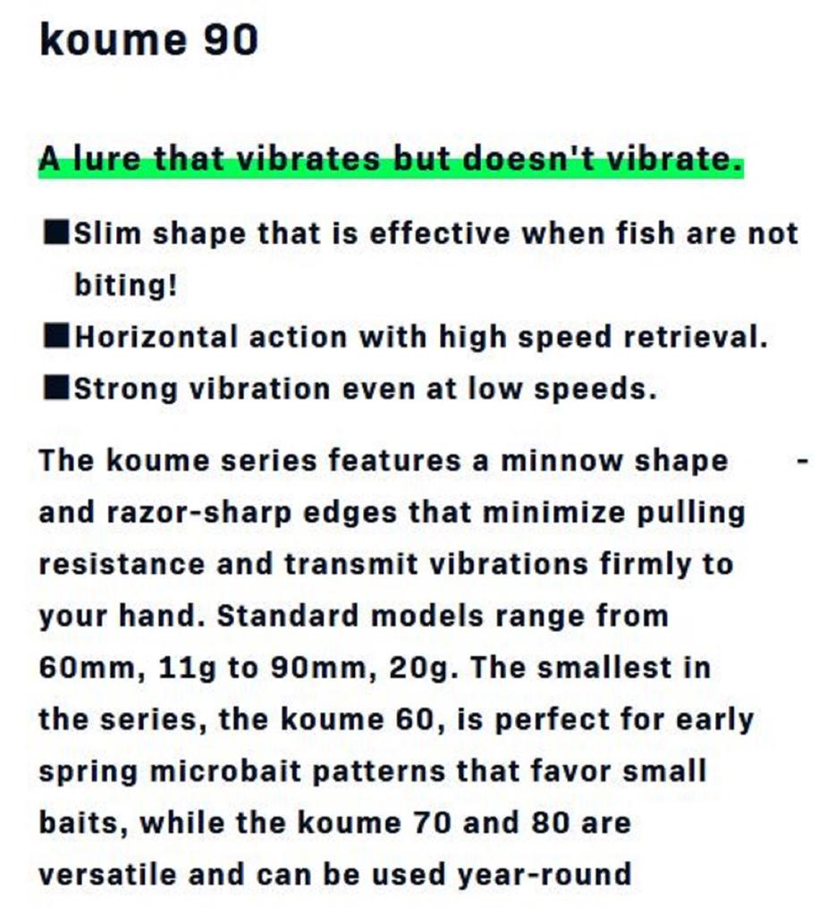 Sale Ima Koume 90 Silent Vibration Sinking Lure 102 (0513)