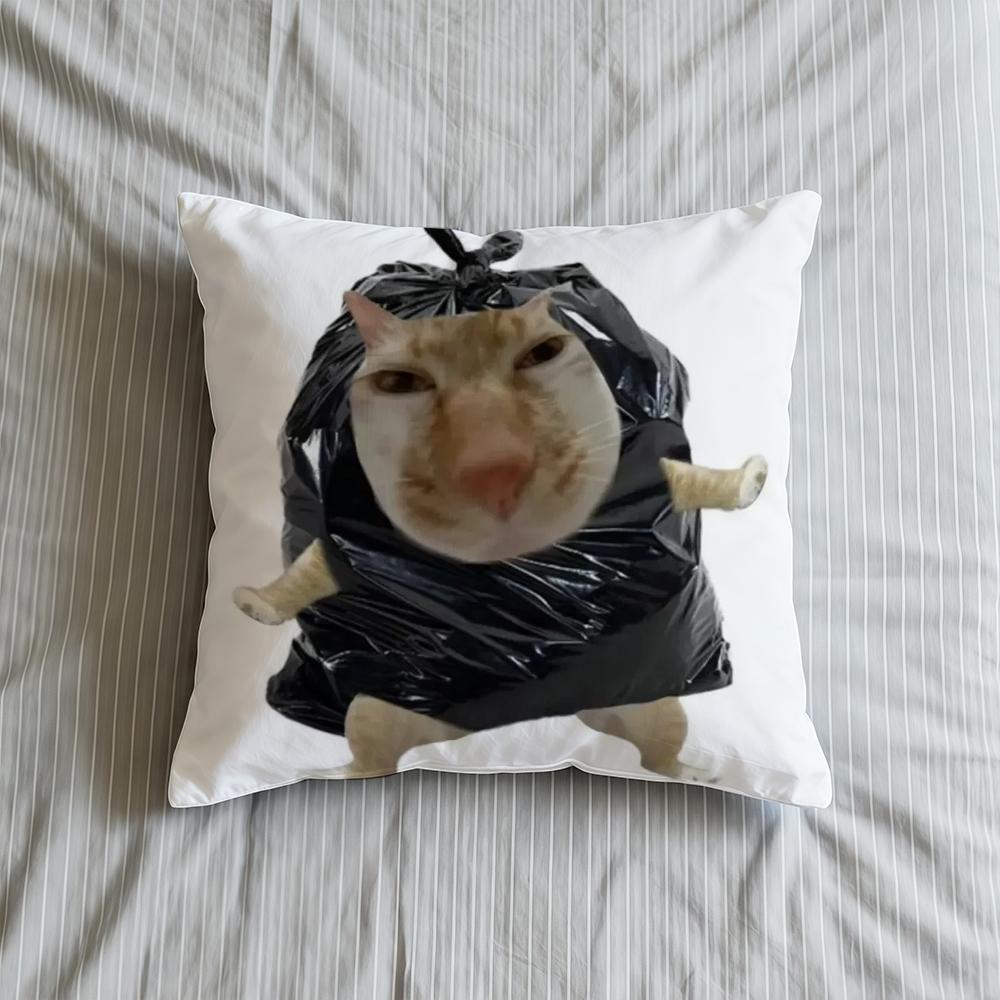Cat Cushion Cover Soft Case Sofa Living Room Funny Home Comfortable Office Decor Protective Pillow