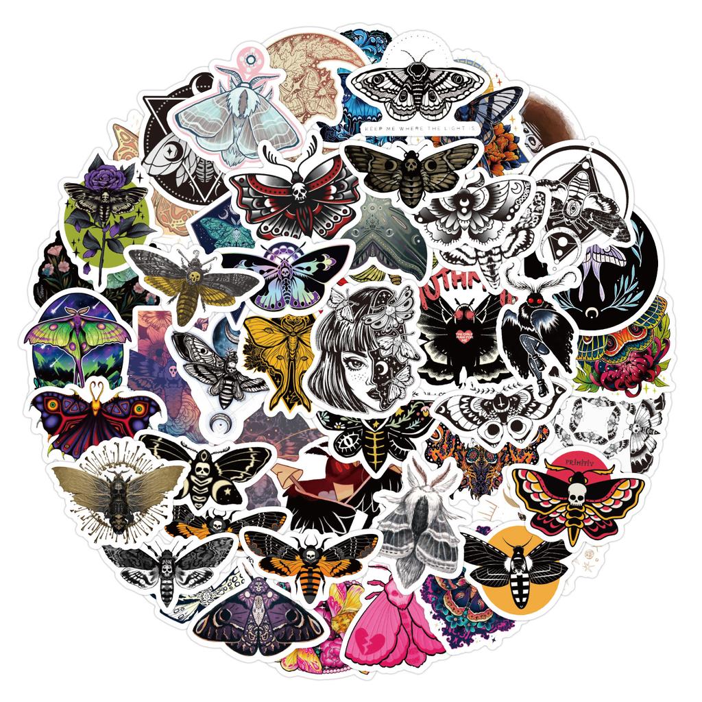 60 Ghost Moth Graffiti Stickers Decorate Suitcase Notebook Guitar Waterproof Stickers