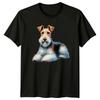 Camiseta con Retrato de Perro Fox Terrier de Pelo Duro Camiseta Linda de Perro Camiseta Unisex
