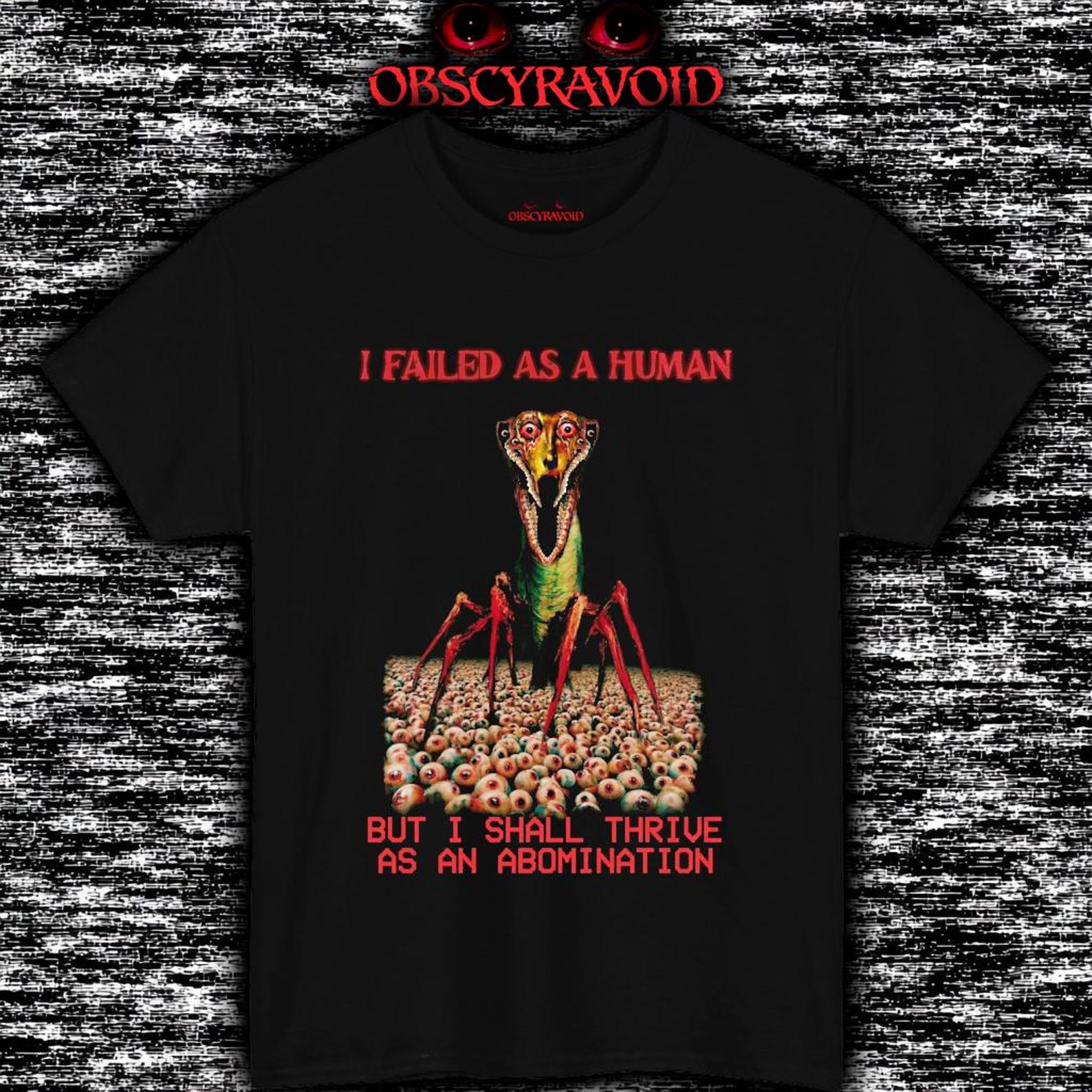 I Failed As a Human T-Shirt Analog Horror Abomination Tee, Creepy Monster Graphic Shirt L