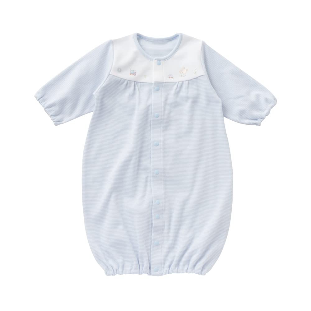 de Smooth Border Bear Rabbit Embroidery All Snap Newborn Baby Cotton Made in Japan for Autumn and [Cream Coco] Two-Way [Crotch Replacement/2way] 100%