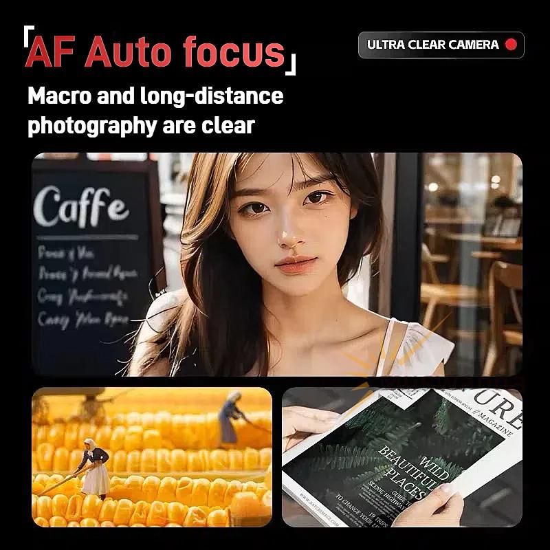 64MP WIFI 4K Dijital Kamera 180° Döner Ekran Selfi Kamerası Küçük Taşınabilir 18X Dijital Zoom Vlog Kamerası