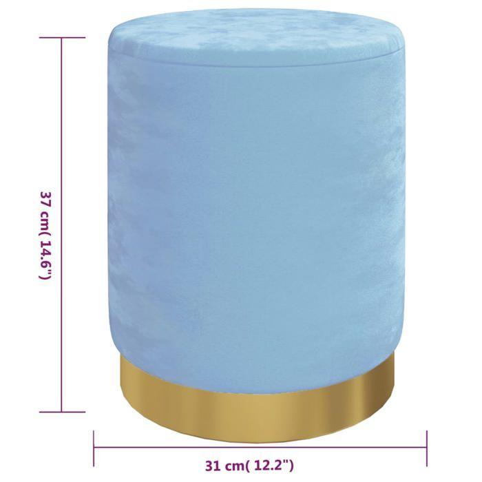 VidaXL Tabouret de rangement rond Bleu clair Velours 31 x 37 cm 340291