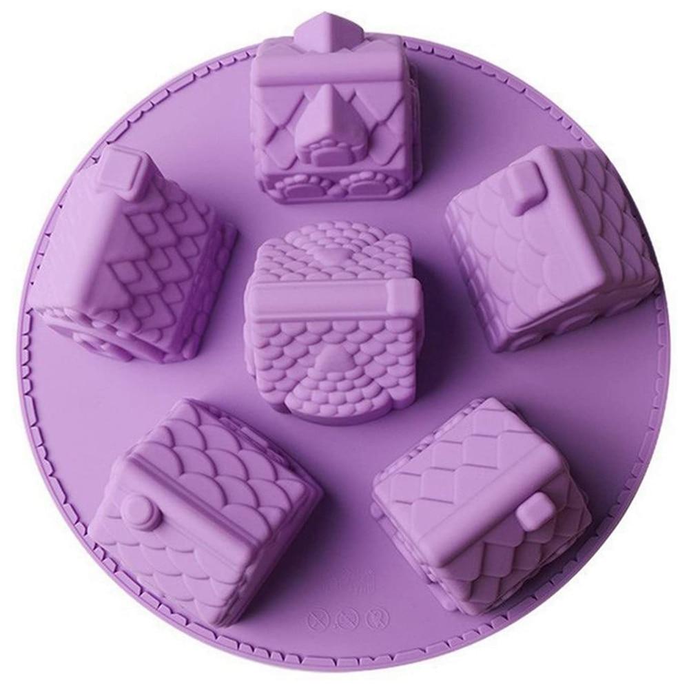 Silicone Mold House Shape for Brownies Chocolate Jelly Pudding Cupcake Ice-cream