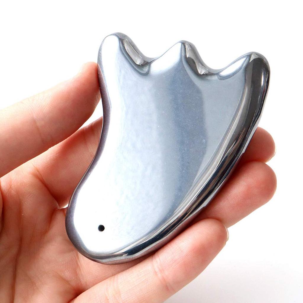 Terahertz Mineral Feather-shaped Gua Sha Plate, 99.999% Purity, for Facial Massage