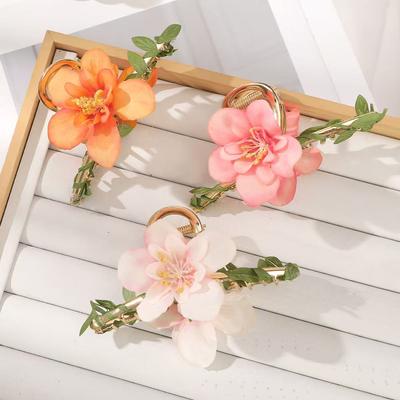 1pc Alloy Hair Clip with Simulated Vine Flowers, Sweet Updo Shark Clip Hair Grab, Seaside Vacation Hair Accessory for Women