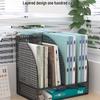 Metal Office Desk Organizer & File Rack with Document Shelf and Book Stand for Workstations