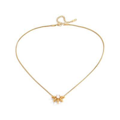 Dazzling Zircon Stone Pendant Necklace Stainless Steel Neck Chain Jewellery Ideal For Casual And Formal Outfits