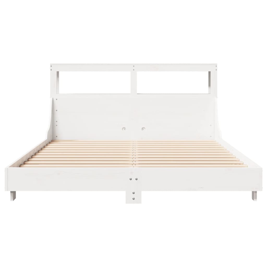 Solid Wood Bed without Mattress White 150 x 200 cm Pine Wood