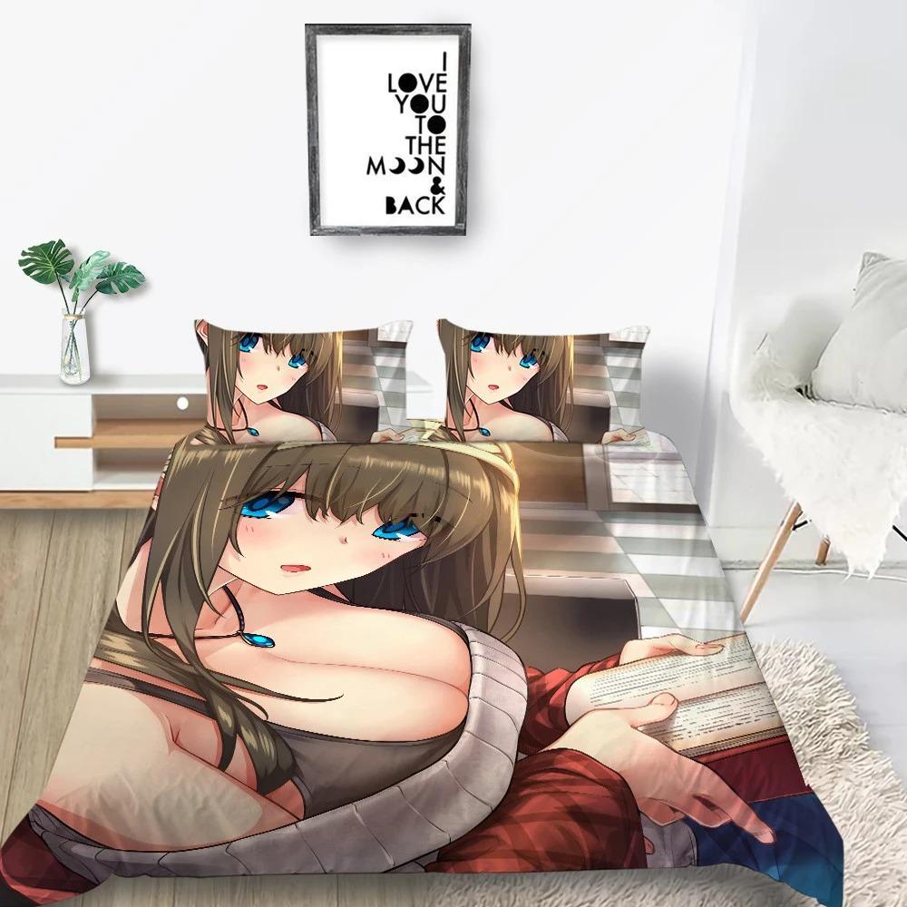 Sexy Girls Bedding Sets Kids Bed Comforter Cover Sets Anime Quilt Cover Home Bedclothes 3d Printing Beauty Bedspread No Sheet