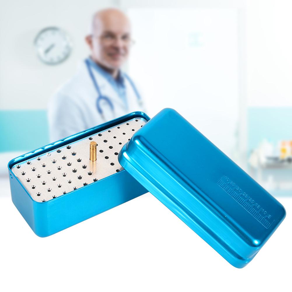 72 Holes Aluminium Alloy Sterilizer Case Dental Use Holder Disinfection Box(Blue)