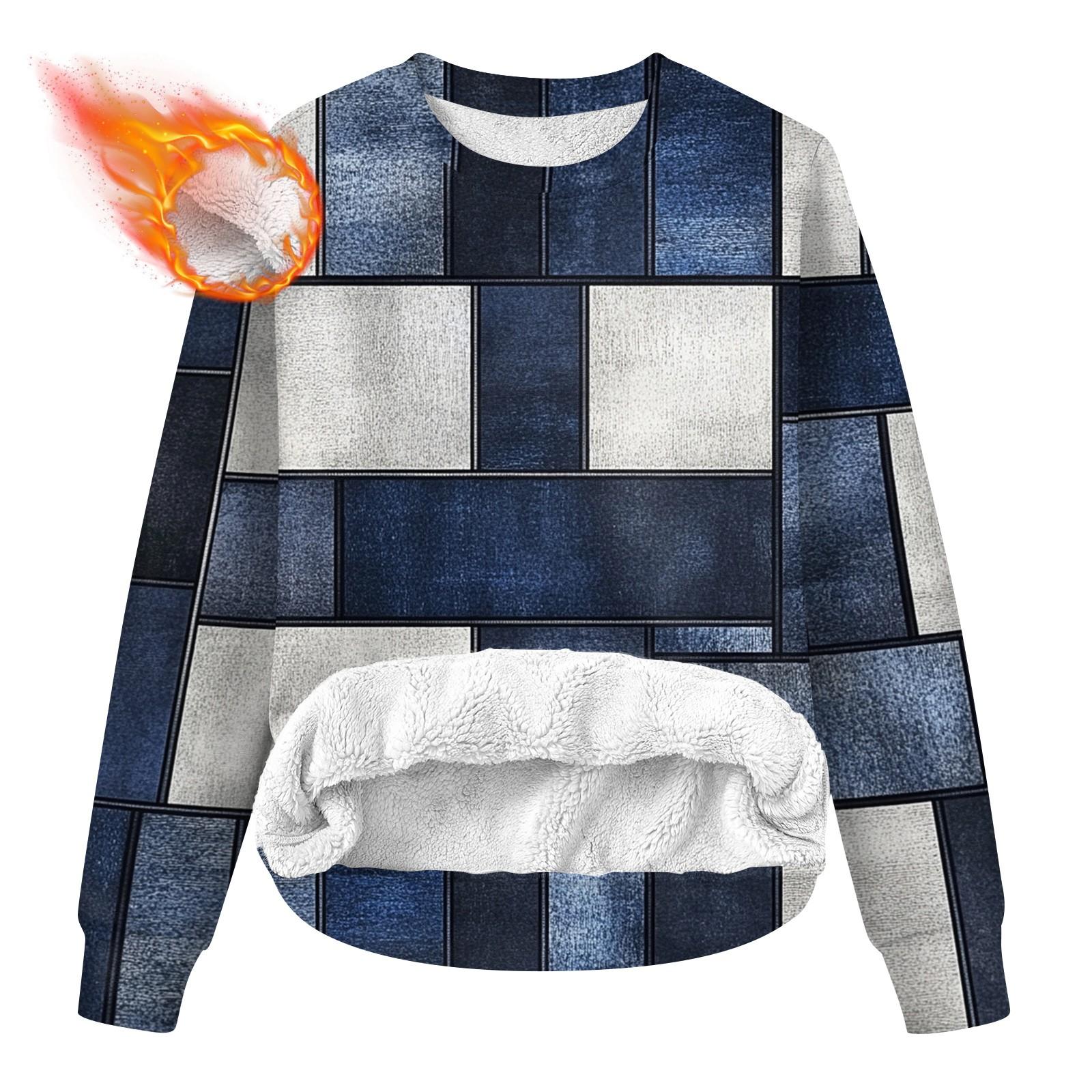 

Женская повседневная модная толстовка с круглым вырезом и принтом из бархата S тёмно-синий