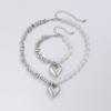 Handchain Heart-shaped Pearl Necklace Handmade Retro Beads Necklace  Jewelry Accessories