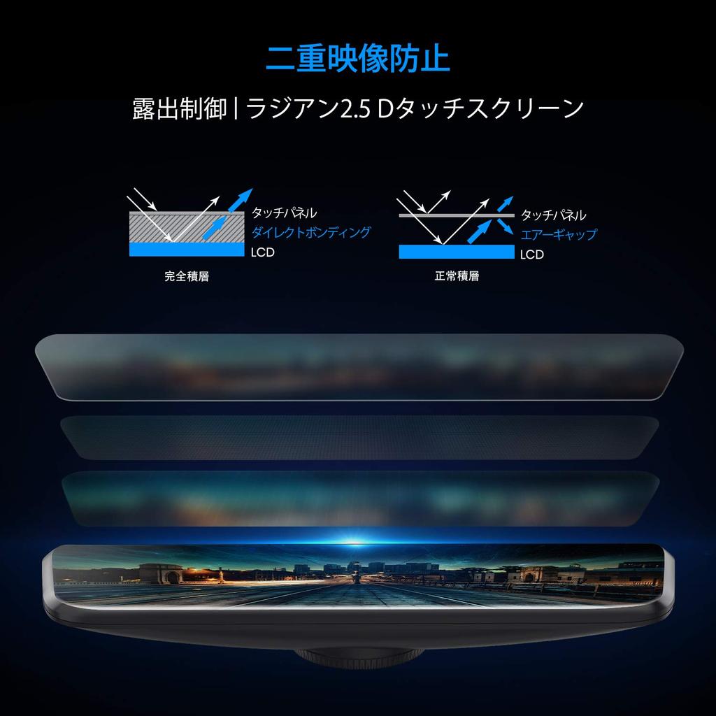 T9 Rearview Camera Monitor Mirror Ultra Night DIY Touch Easy Stable Emergency No Time Rearview Mirror AUTO-VOX Set, Replacement, 1080P, Vision,