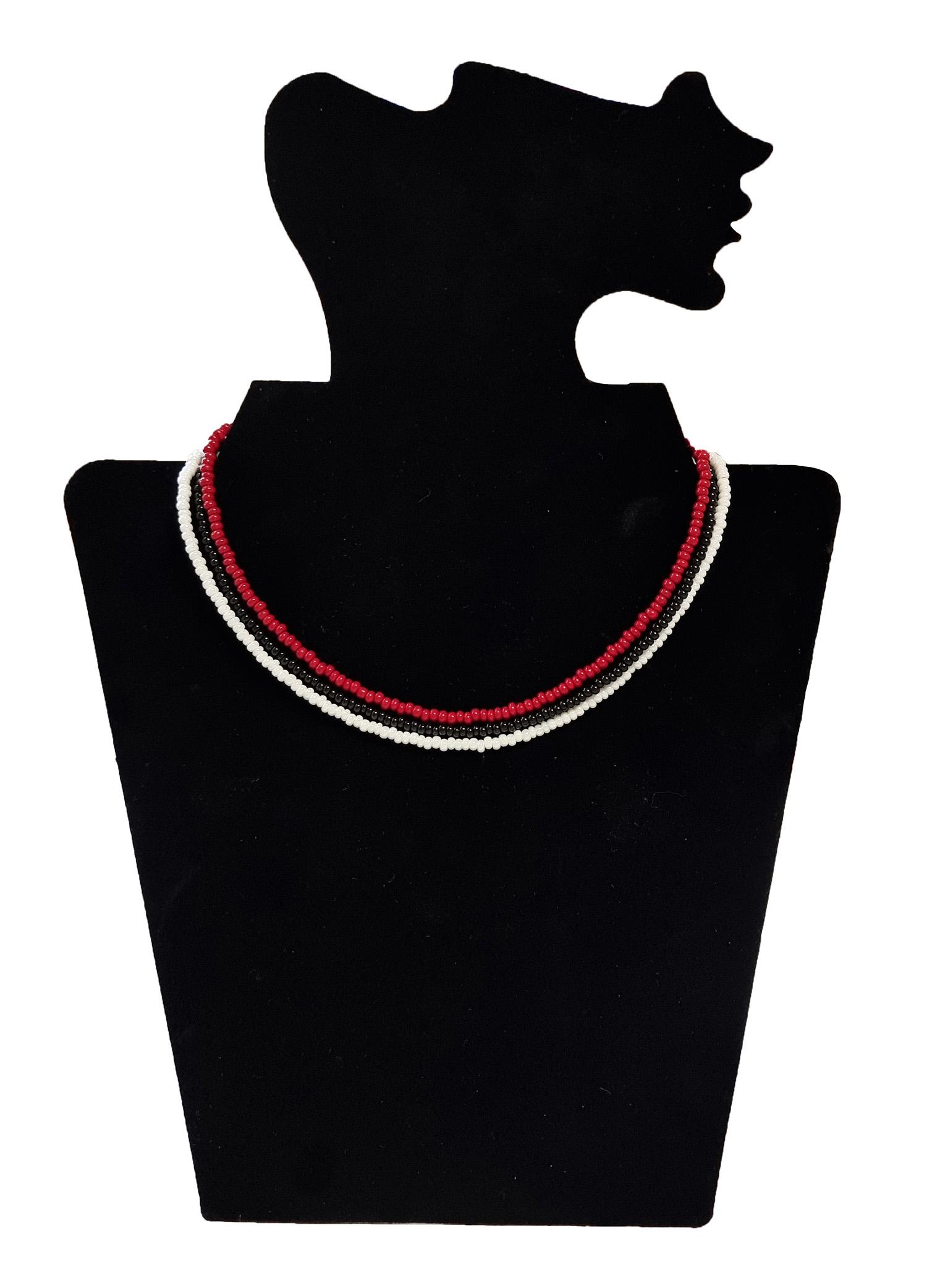 

Набір намиста-чокера з бісеру ручної роботи – 3 кольори, регульовані намиста one size білий