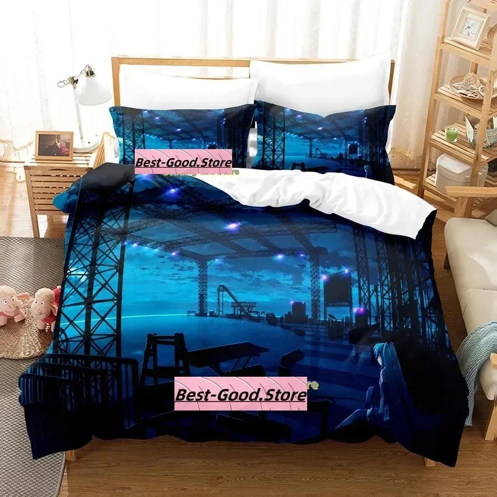 Anime Vocaloid Bedding Set Printed Bed Set With Pillowcase Bed Duvet Cover Soft Single Double Queen Super King Size Bedroom